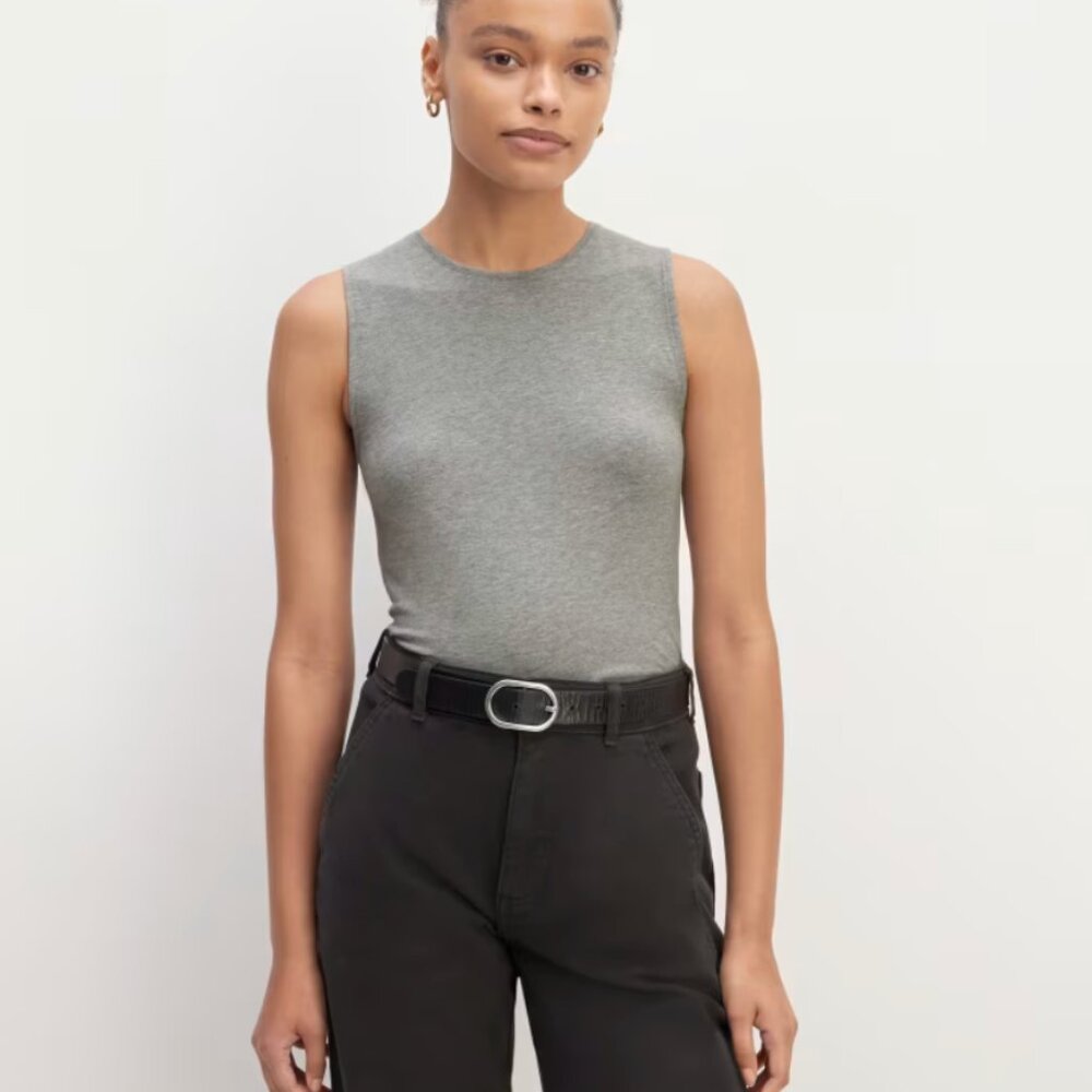 Everlane Supima Form Tank, grey heather